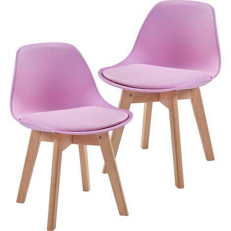 Kinderzimmerstuhl Elvdal 2er Set gepolstert Rosa [en.casa]