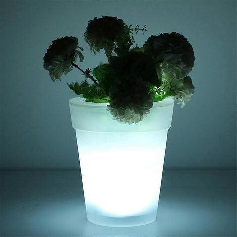 Pot de fleurs solaire à LED, lampe d'éclairage extérieur pour jardin, vase décoratif (1/4)