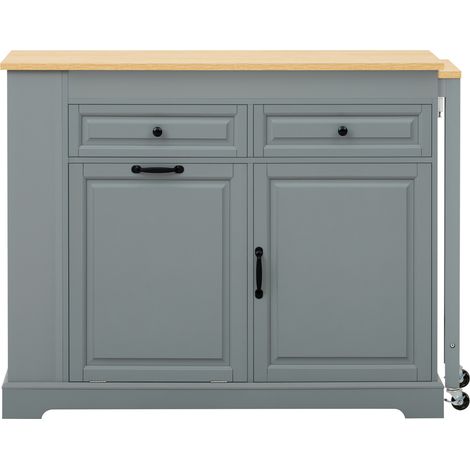 Isla de cocina con ruedas extensible gris en MDF MODENUIT (1/5)