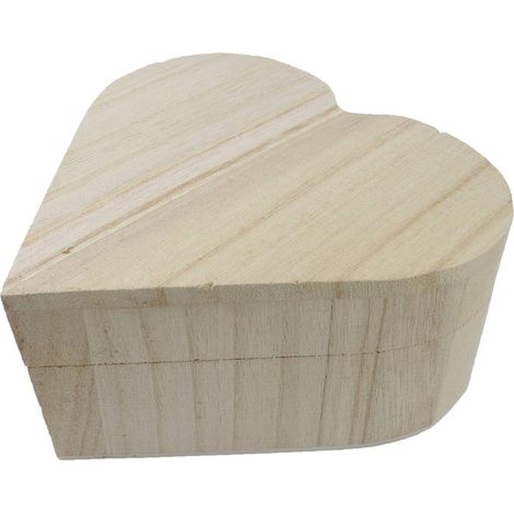 Pracht Creatives Hobby 7678-13541, Scatola di Legno a Forma di Cuore con Cerniere e Coperchio apribile, Circa 13 x 13 x 6 cm, per conservare, Decorare e Regalare, Natural (1/2)