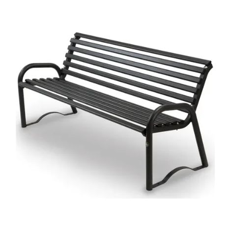 Panca Bologna 622 metallo zincato schienale braccioli 158x57x72h colori vari - Grigio micaceo