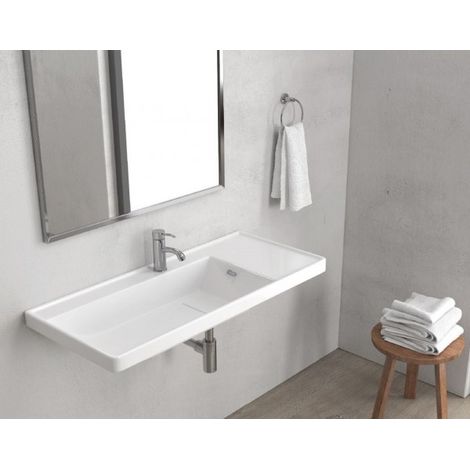Lavabo suspendu QUATTRO rectangulaire 80x45x19 cm (1/3)