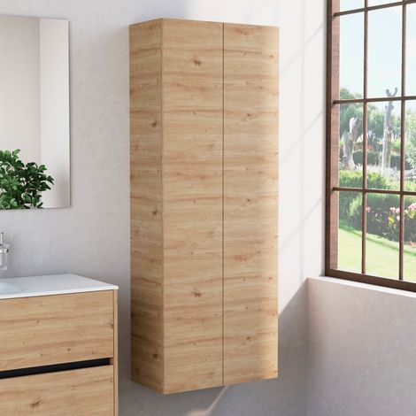 Inda - Colonna bagno con 2 ante e 4 ripiani 60x160 cm - Rovere (1/3)