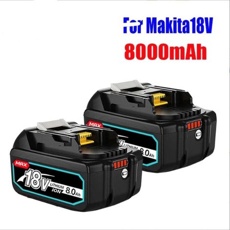 Lot de 2 x Batteries de Rechange BL1860 18 V 8.0Ah pour Batterie Makita BL1815/BL1830avec Affichage LED (1/4)