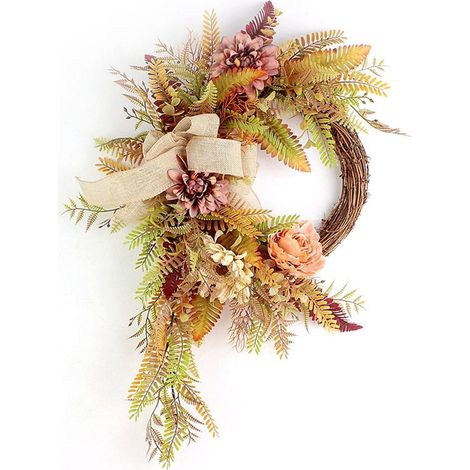 Guirlande De Porte - Pivoines Artificielles - Décoration De Festival Et De Fête - 70 X 40 X 5 Cm - 1 Pièce (1/5)