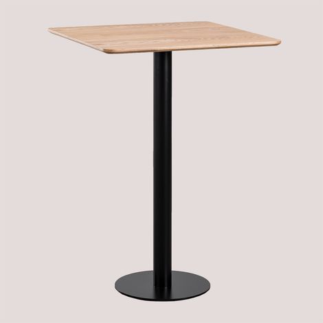 Table Haute de Bar Carrée en Placage de Frêne Frappe SKLUM &x2194&xFE0E 70 cm