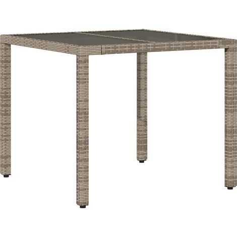 Maison Exclusive - Gartentisch mit Glasplatte Grau 90x90x75 cm Po