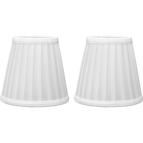 Lot de 2 petits abat-jour doubles à pince pour ampoule, en tissu confortable, pour lampe de table, lustre ou applique murale (PX33) (1/5)