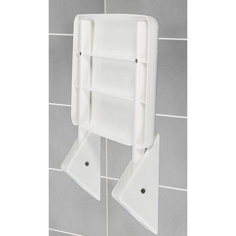 Wenko – Siège de douche repliable – Certifié TÜV/GS – Capacité 120 kg – Plastique ABS et aluminium – Dimensions 35x19x36 cm – Blanc