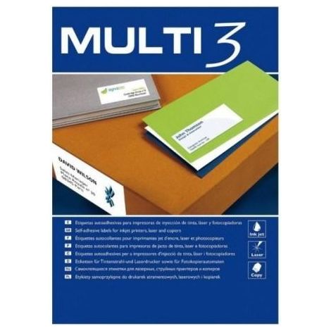 Etiquetas adhesivas MULTI 3 Blanco Recto 500 Hojas 105 x 42,4 mm