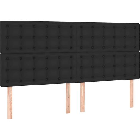 Maison Exclusive - Cabecero de cama negro 180x5x118/128 cm piel s (1/5)