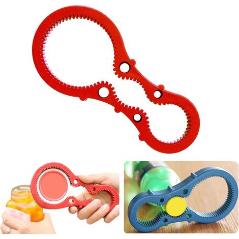 1 Abrefrascos, 3 en 1, Silicona antideslizante, Abrebotellas, Abrelatas, Giratorio, Cocina, Artritis (1/5)