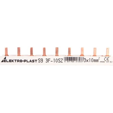 Barra colectora de corriente tipo PIN 3P 10 mm² 63 A 9 pines IZS103F9 45219