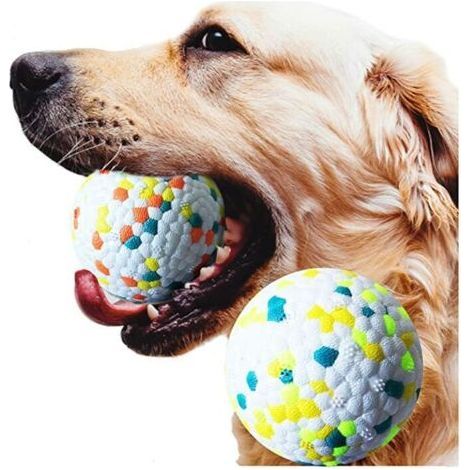 Balle Chien Caoutchouc, Balle Chien Indestructible, Jouet en Caoutchouc Dur à mâcher, Nettoyer Les Dents, Jouer, s'entraîner (1/5)