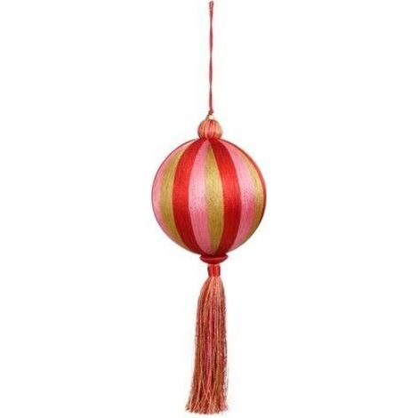 Dekorative goldene Kugel mit Quaste aus recyceltem Kunststoff 12 cm