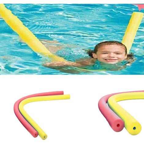 Frite de piscine jaune résistante et flexible pour enfants et adultes, idéale pour apprendre à nager. (1/5)