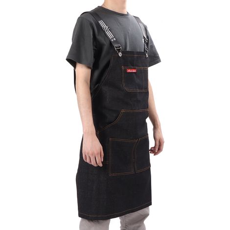 Verzierte Friseurschürze aus Denim, verstellbar und waschbar für Profis (1/5)