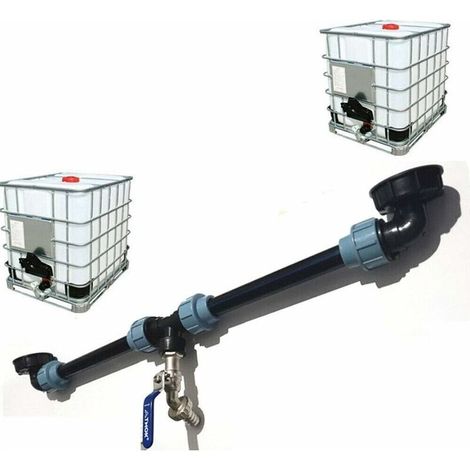 IBC Tank Connection Kit, Tandem Fitting for 2 Tank Connections, Tank Adapter for Home and Garden (1/4)