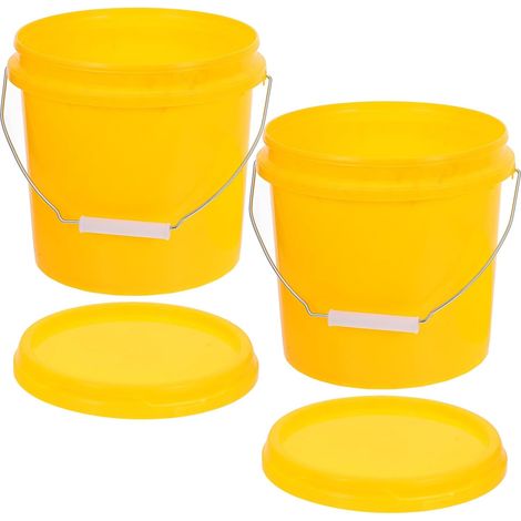 Seau d'eau en Plastique 2pcs 5L avec Couvercle étanche, Facile à Nettoyer, pour Usage à Domicile et Jardin (1/5)