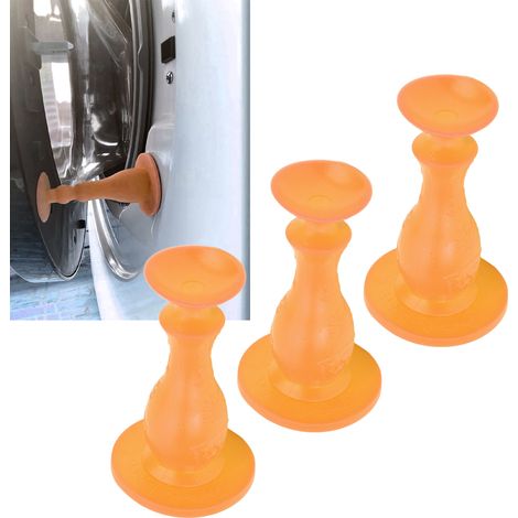 Tope de puerta de 3 piezas con ventosa, adecuado para lavadora, secadora, freno, ducha, panadería, hogar, banda naranja, mampara de ducha, teléfono (1/5)
