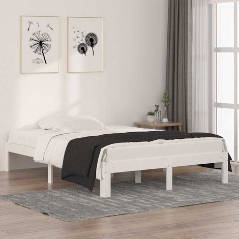 Estructura de cama doble sin colchón blanco 135x190 cm (1/5)