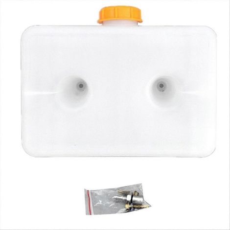 Réservoir de carburant 5L en plastique pour chauffage de stationnement à air comprimé, avec couvercle et 2 orifices, pour voiture, camion ou caravane. Couleur : blanc et jaune. (1/5)