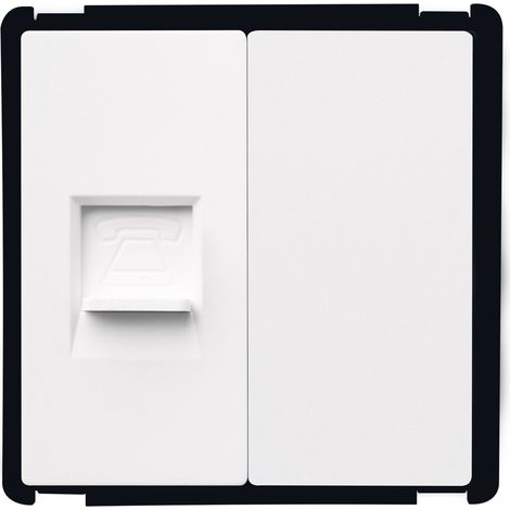 Presa Telefono + Coperchio Cieco Modern    Bianco (1/2)