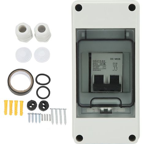 Disjoncteur miniature 2P 25A IP65 boîtier Pa66 pour système solaire hors réseau 1000V (1/5)