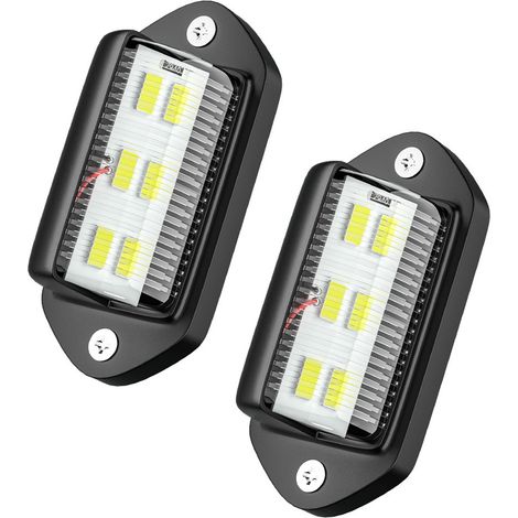 Feux Plaque Immatriculation - 2 Pièces - LED SMD Étanches - 12 V / 24 V - Pour Camion Voiture Remorque Caravane