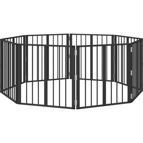 Dog Gate 8 pcs Black 60 x 60 cm Galvanised Steel vidaXL