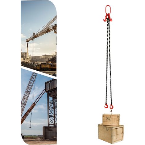YISSALE - Werkzeug - Hebekette Kettenschlinge 1 Strang - G80 Anschlagkette mit Haken, Liftwerkzeug für Maschinen Bauindustrie (1/5)