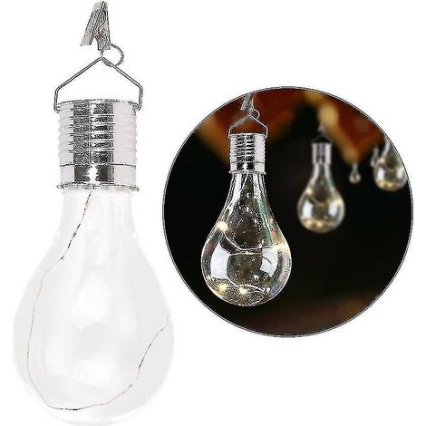 Lot de 5 ampoules solaires suspendues d'extérieur, blanc chaud, pour la décoration de jardin. (1/2)