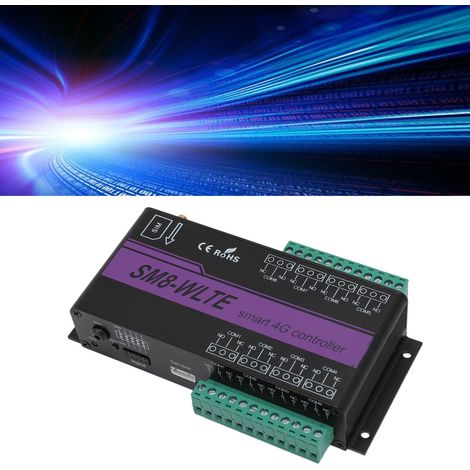Controlador GSM con 8 relés SM8 WLTE EA, interfaz PT100 y aplicación móvil. (1/5)
