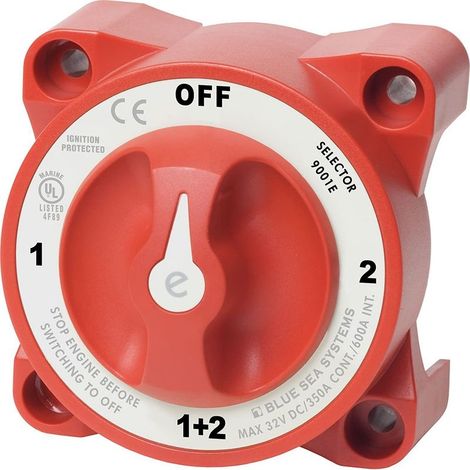 Interrupteur d'Isolateur 32V DC 350A Isolateur de Batterie Double Interrupteur Marin 4 Positions Interrupteur de Batterie Coupe Circuit Moto pour voitures, Bateaux,Véhicules (1/5)