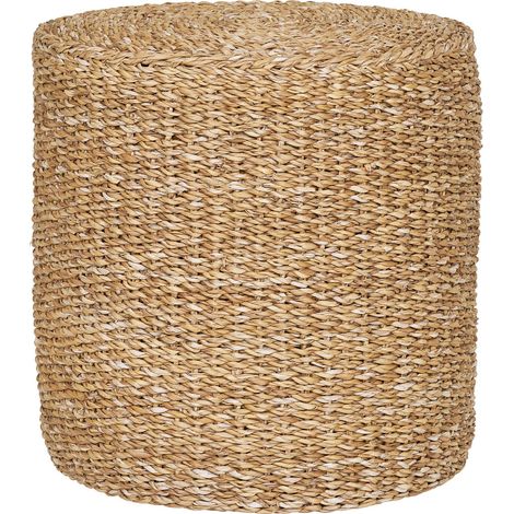 Pouf Rivera in Seagrass e Cotone Naturale — Ø40×40 cm (1/4)