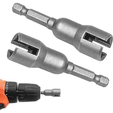 Schraubendreher für Flügelmuttern, Sechskantschaft, Schlitzschraubendreher, aus Chrom-Vanadium-Stahl, 2er-Pack, spart Zeit und Mühe. (1/2)