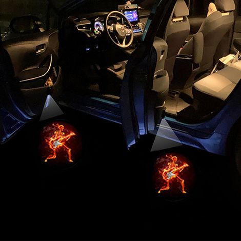 (Lot de 2 éclairages de porte - LOGO 13) Projecteur LED pour portières de voiture, compatible avec MINI Cooper One S R55 R56 R60 F55 F56 Countryman Clubman. Éclairage décoratif pour véhicules neufs. (1/4)