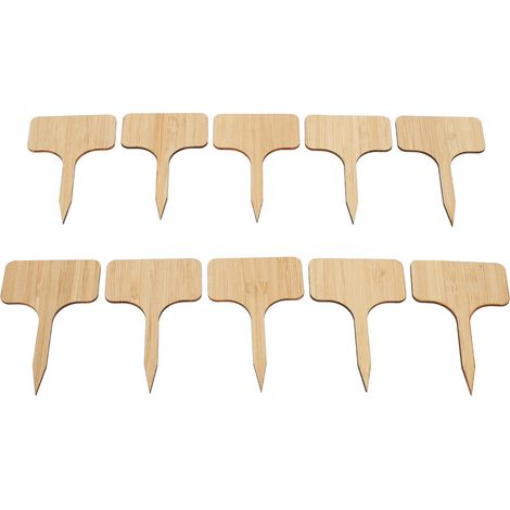 Set mit 10 T-förmigen Gartenschildern aus Holz, Pflanzen- und Blumensteckern (1/5)