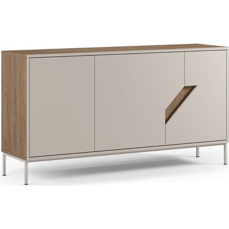 DALIA - Buffet 3 portes 150 cm en mélamine - Beige