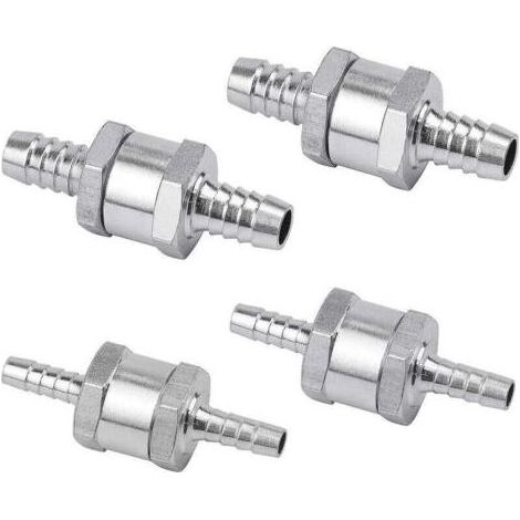 Set de 4 Clapet Anti-retour Gasoil 6/8/10/12mm, Valve à Carburant en Alliage d'aluminium avec Flèche pour pour Essence Diesel Voiture Bateau Moto (1/4)