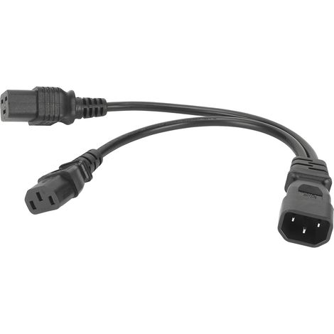 Câble d'alimentation Y IEC 320 C14 vers C19 et C13, 10A 250V, 32 cm (1/5)