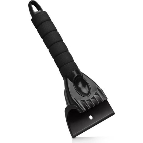 Raschietto per ghiaccio - Raschietto per ghiaccio, raschietto in plastica grezza con manico antiscivolo, design multifunzionale con spatola per spianare per auto - Nero (1/2)