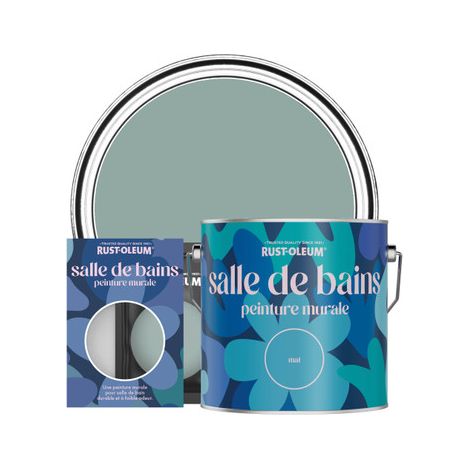 Peinture pour Murs et Plafonds de Salle de Bains - Bleu Gris (1/2)