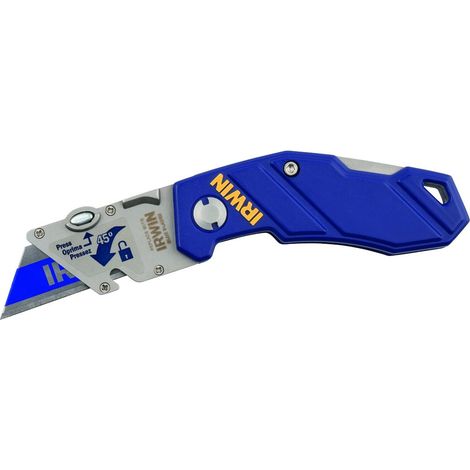 Couteau Pliant Plastique avec Lame bi-métal, Bleu/Argent (1/5)