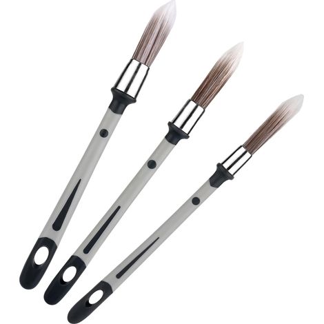 3pcs Petit Pinceaux, 1,14 cm, 1,5 cm, 1,9 cm Petit Pinceaux Peinture Mur Pinceau pour Bordures Pinceau pour la Maison Coins des Murs Fenêtre Armoires Peintures Murales (1/4)