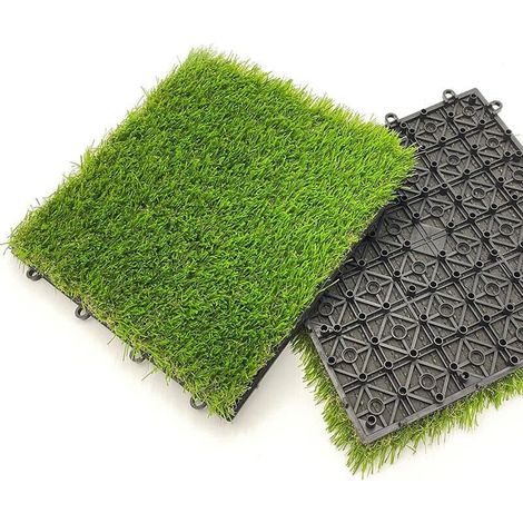 3030cm Caillebotis Gazon Synthetique pour Balcon Faux Gazon Exterieur pour Intérieur Extérieur, Pelouse Synthetique
