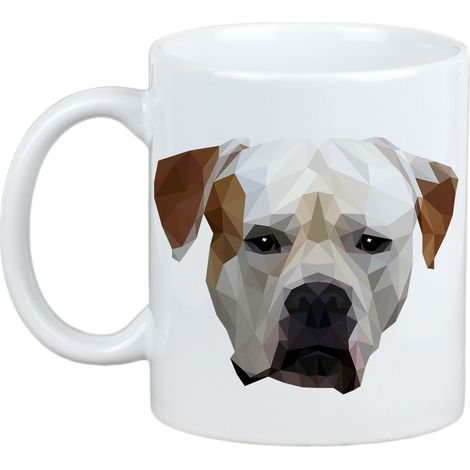 Bulldog americano - taza con una foto y la inscripción perro geométrico Art-Dog (1/5)