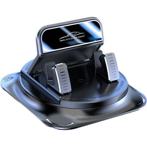 Ecleanfy - Support de téléphone portable pour tableau de bord de voiture, verrouillage automatique, rotation à 360°, antidérapant, noir (1/5)