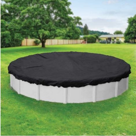 Poolabdeckung für den Garten und den Innenhof, staubdicht, runde Poolabdeckung, 366 x 20 cm, gegen herabfallende Blätter, Sonnenschutz, schwarz (1/4)