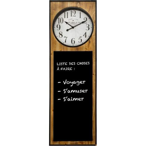 Atmosphera – Pendule murale en bois MDF et ardoise – Dimensions L 36,5 x H 114,5 cm – Mécanisme silencieux pour décoration moderne (1/4)